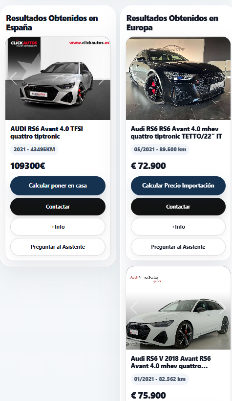 Resultados comparados del buscador