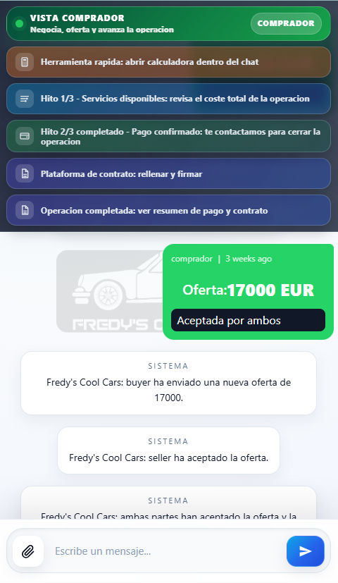 Chat con oferta aceptada